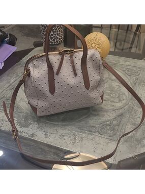 Fossil Cross Body Satchel Polka Dot Handbag Like New